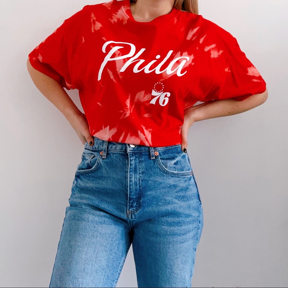 Phila Unite 76ers Bleach Dyed T-Shirt